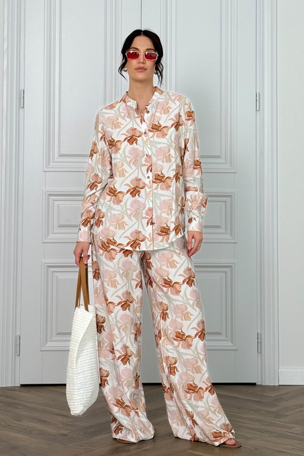 Caramel Muslin Shirt and Trousers Suit