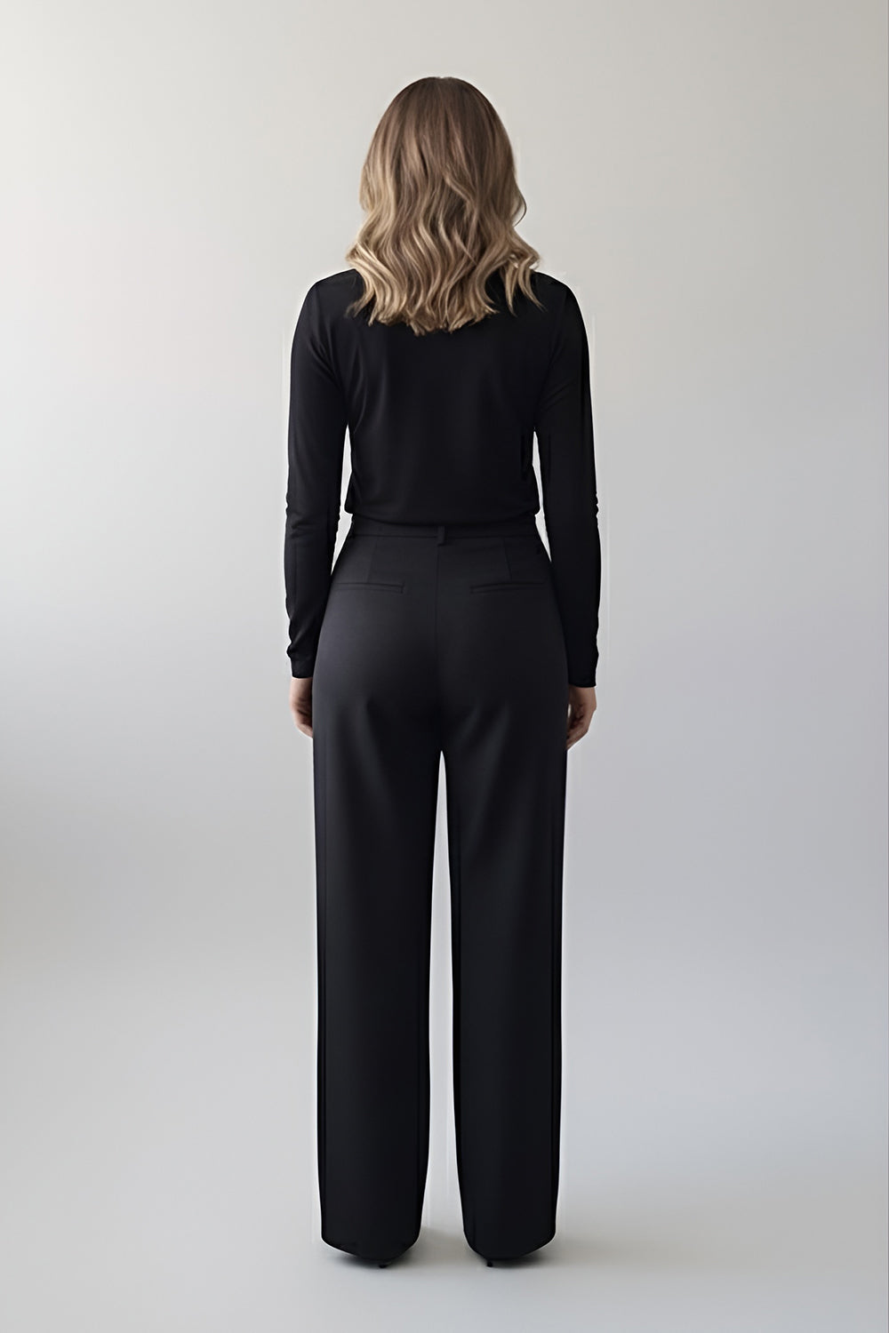 Black long sleeve shirt with ruffles