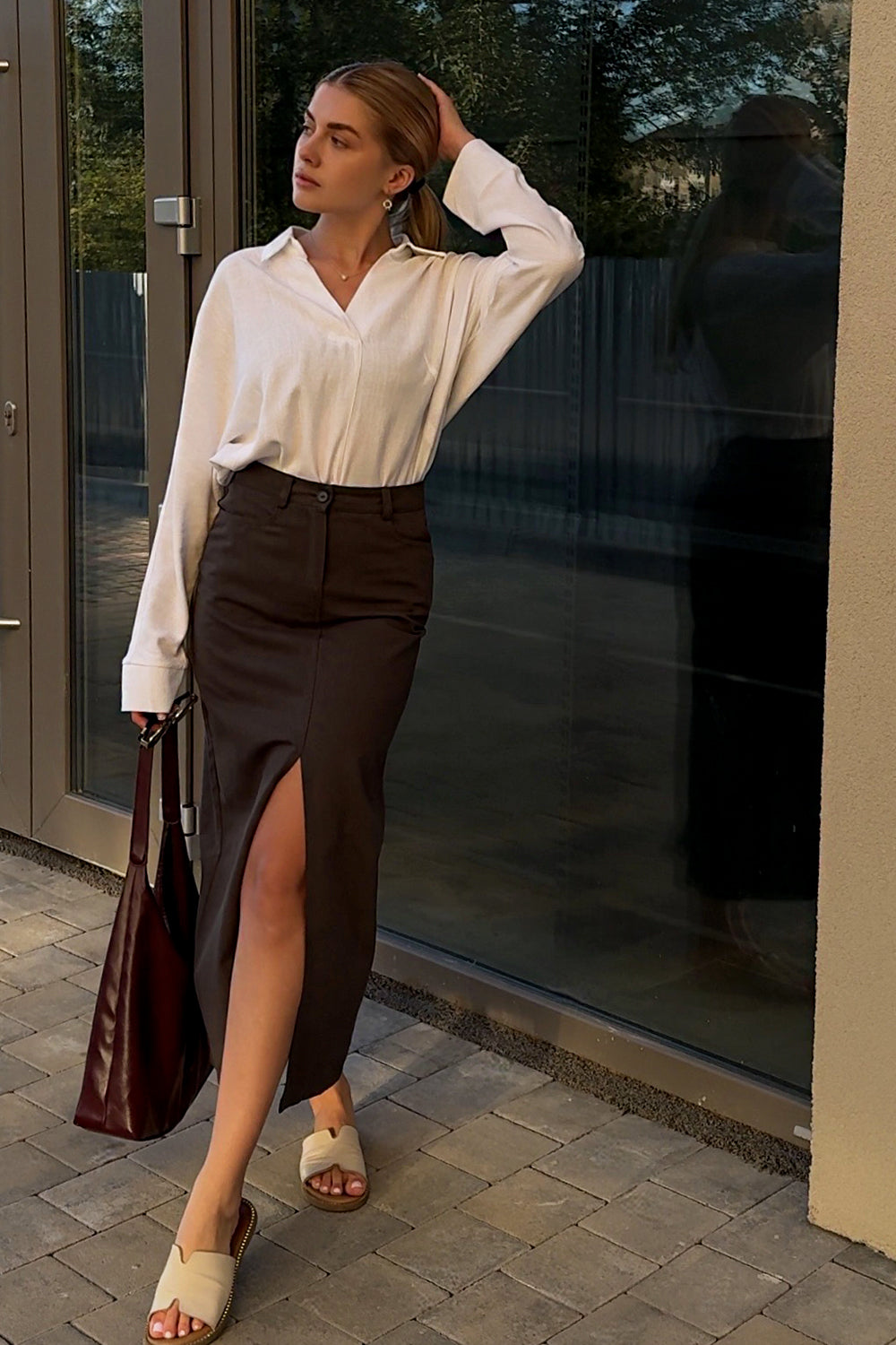 White light loose fit blouse