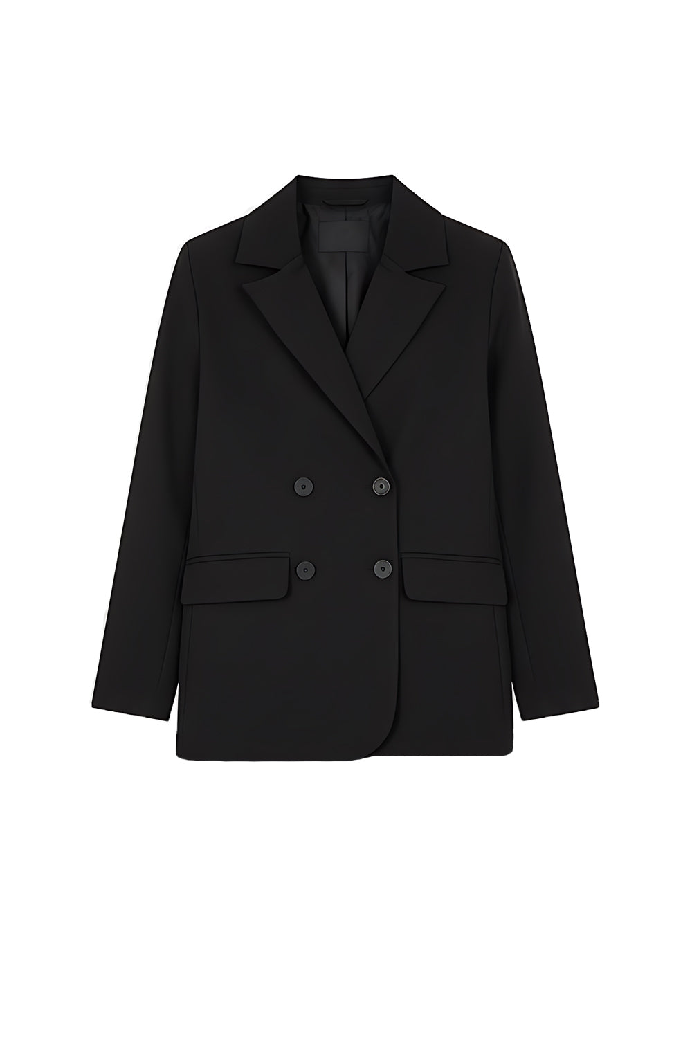 Black double-breasted jacket with a loose silhouette