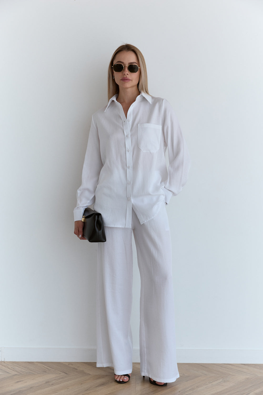 White loose-fitting blouse